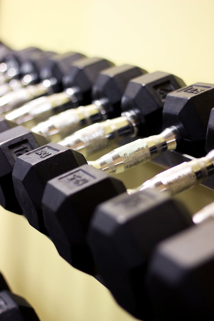 The Art of Drawing Readers In: Your attractive post title goes here Rows of hex dumbbells in a modern gym symbolize strength and fitness.